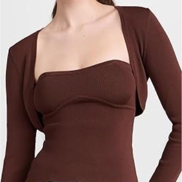 NEW! $128 SOLID & STRIPED shrug cropped open front sweater top XL - Picture 5 of 10